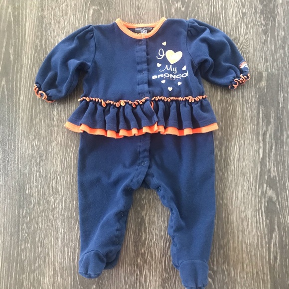 NFL "I LOVE My BRONCOS" Baby Girl One Piece - Picture 4 of 8